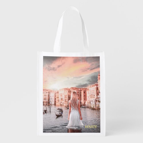 Blondie In Romantic Venice       Grocery Bag