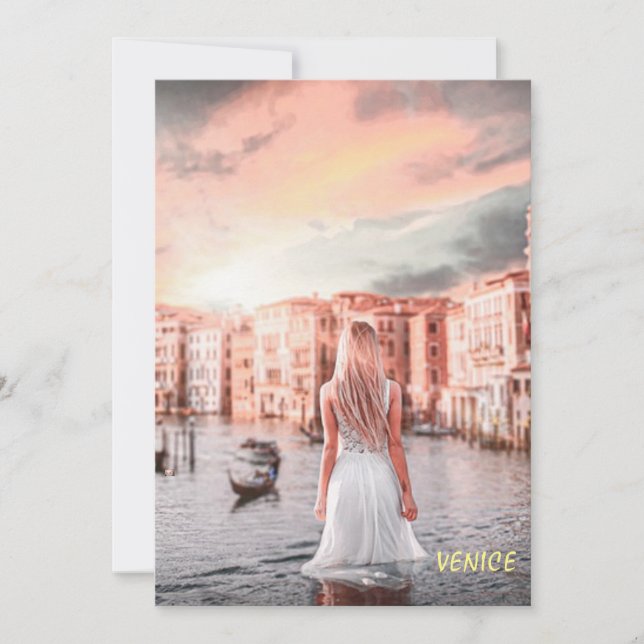 Blondie In Romantic Venice   Holiday Card (Front)