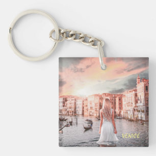 Blondie In Romantic Venice    Keychain