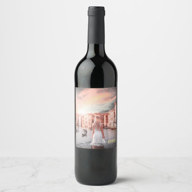 Blondie In Romantic Venice   Wine Label (Front)