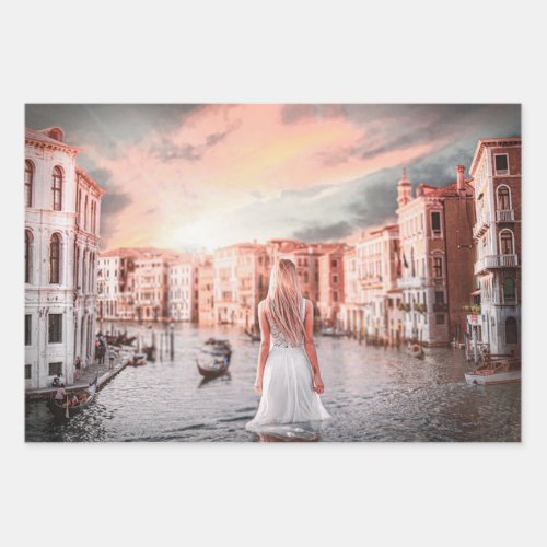 Blondie In Romantic Venice           Wrapping Paper Sheets