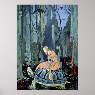 Blondine and the Turtle by Virginia Sterrett Poster