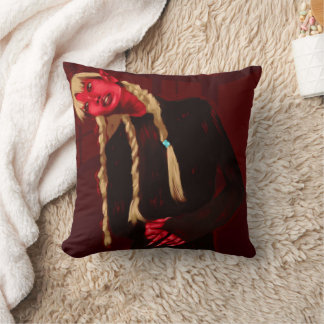 "Blonds Like Red" Portrait Of Alien Named "Red" Throw Pillow