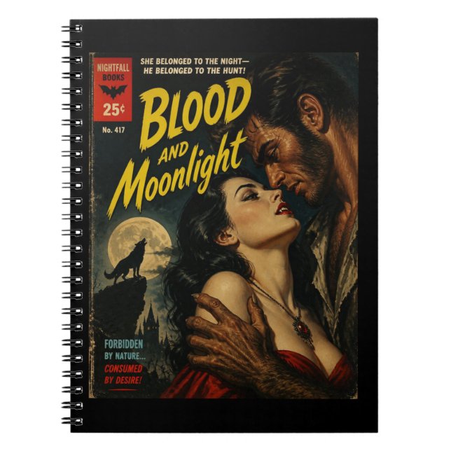 Blood and Moonlight Werewolf and Woman Journal (Front)