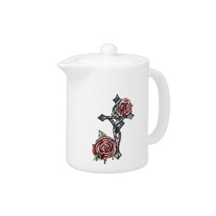 Blood and Roses Cross Teapot