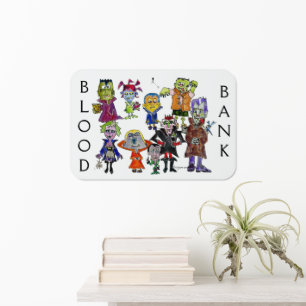 Blood Bank 9 Funny Vampires Metal Sign
