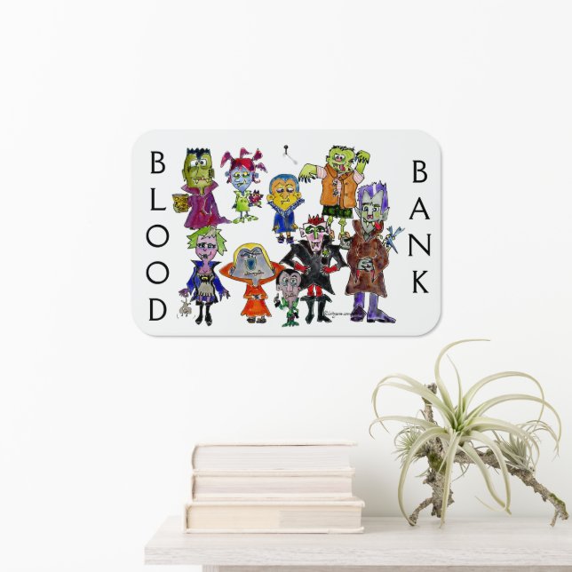 Blood Bank 9 Funny Vampires Metal Sign (In Situ(Wall))