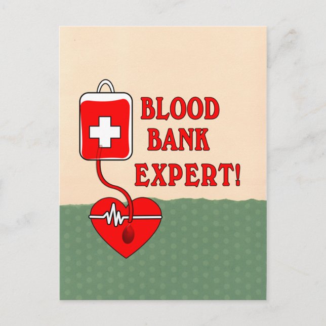 BLOOD BANK EXPERT POSTCARD (Front)