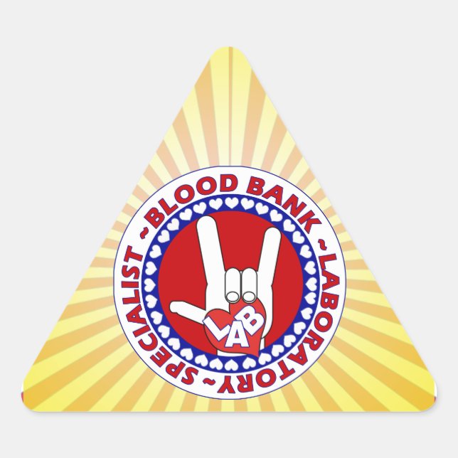 BLOOD BANK SPECIALIST LABORATORY TECH LOVE TRIANGLE STICKER (Front)