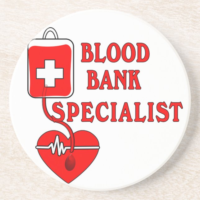 BLOOD BANK SPECIALIST SANDSTONE COASTER (Front)