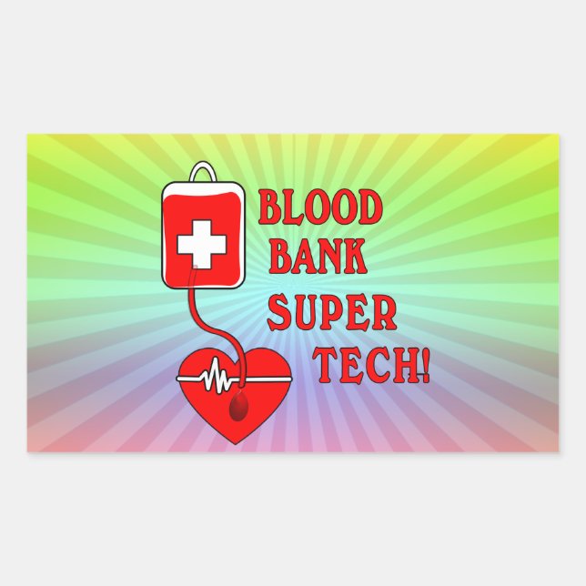 BLOOD BANK SUPER TECH RECTANGULAR STICKER (Front)