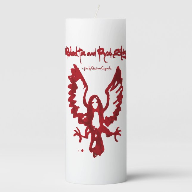 Blood Bird Girl - Blood Tea & Red String Pillar Candle (Front)