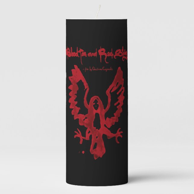 Blood Bird Girl - Blood Tea & Red String Pillar Candle (Front)