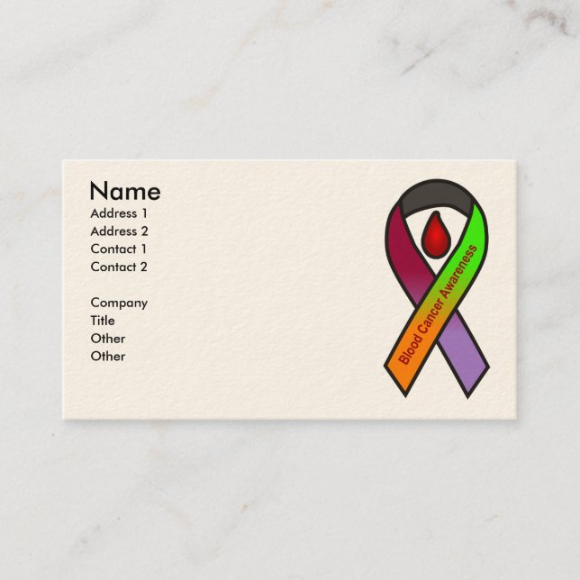 Blood Cancer Awareness Business Cards (Front)