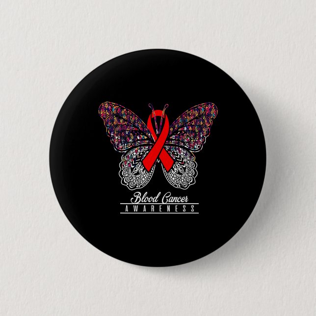 Blood Cancer Awareness  Butterfly Lovers Gifts 2 Button (Front)