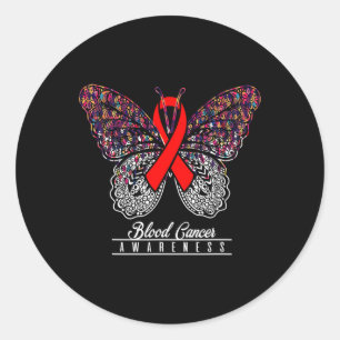 Blood Cancer Awareness Butterfly Lovers Gifts 2 Classic Round Sticker
