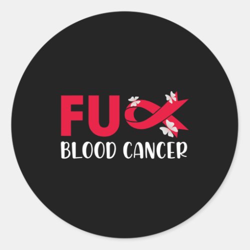 Blood Cancer Awareness Cancer Red Ribbon Tee  Classic Round Sticker