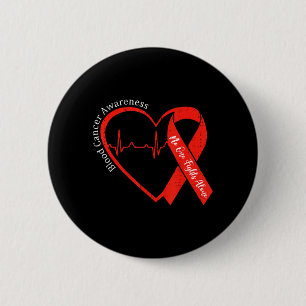 Blood Cancer Awareness Heart Ribbon Red Support Button