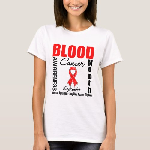 Blood Cancer Awareness Month Distressed Ribbon T_Shirt