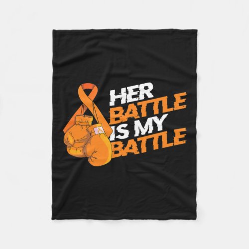 Blood Cancer Awareness Orange Ribbon Boxing Gloves Fleece Blanket