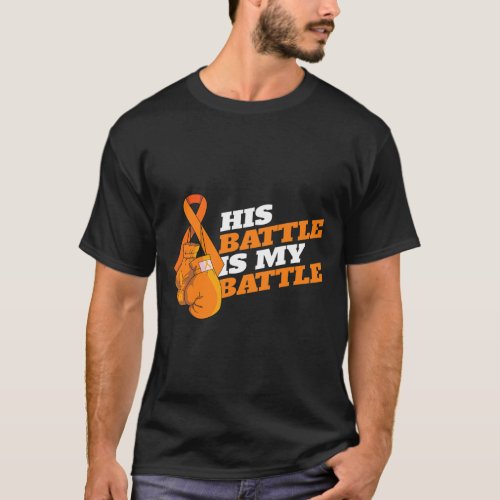 Blood Cancer Awareness Orange Ribbon Boxing Gloves T_Shirt