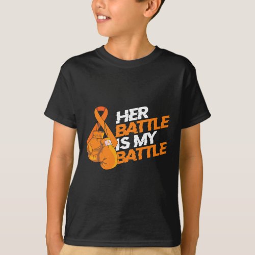 Blood Cancer Awareness Orange Ribbon Boxing Gloves T_Shirt