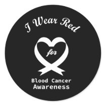 Blood Cancer Awareness Red Ribbon Support  Classic Round Sticker