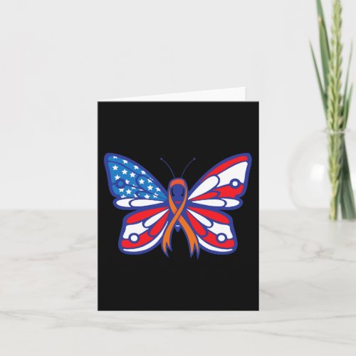 Blood Cancer Awareness Ribbon American Flag Usa  Card