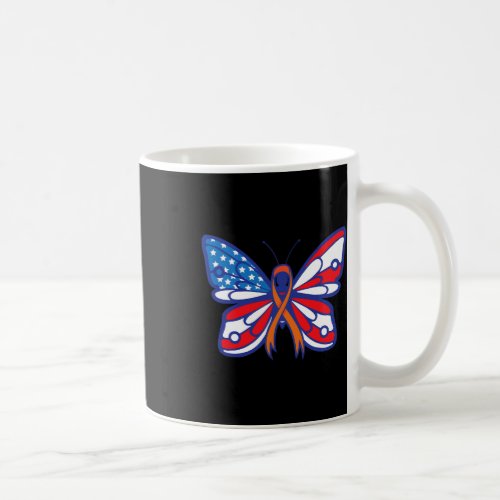 Blood Cancer Awareness Ribbon American Flag Usa  Coffee Mug