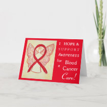 Blood Cancer Awareness Ribbon Angel Greeting Card