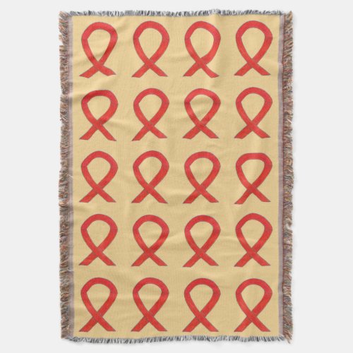 Blood Cancer Awareness Ribbon Art Throw Blankets