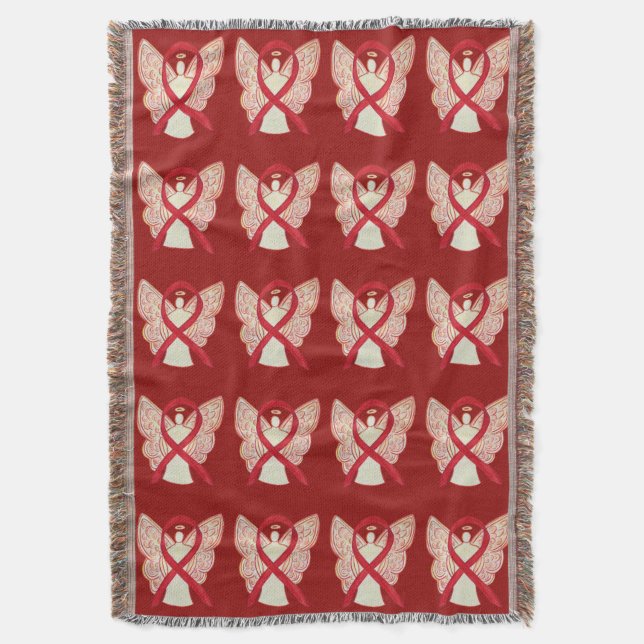 Blood Cancer Awareness Ribbon Art Throw Blankets (Front Vertical)