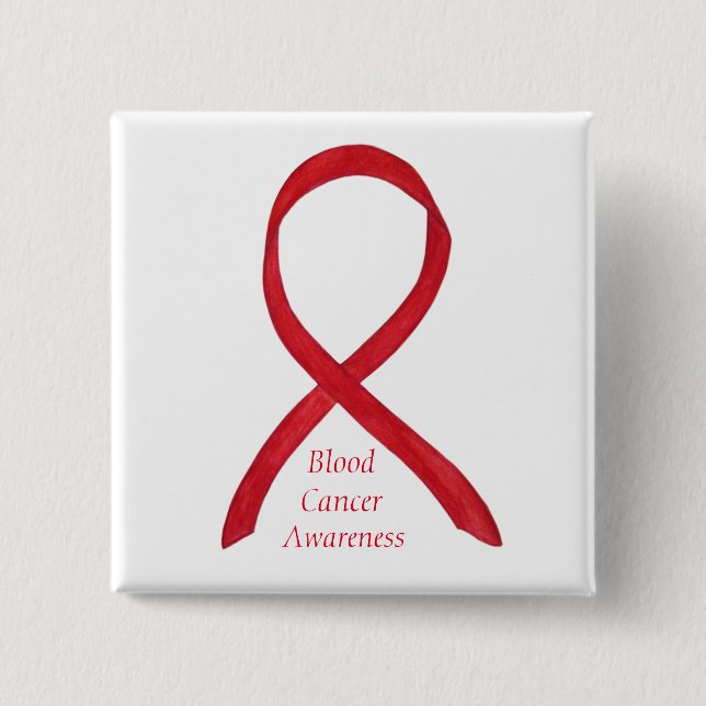 Blood Cancer Awareness Ribbon Custom Pins (Front)