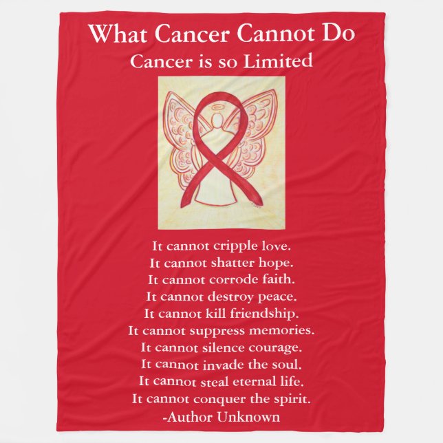 Blood Cancer Awareness Ribbon Fleece Blankets (Front)