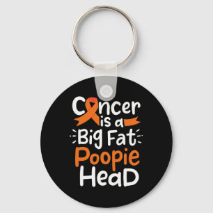 Blood Cancer Awareness Ribbon Leukemia Poopie Head Keychain
