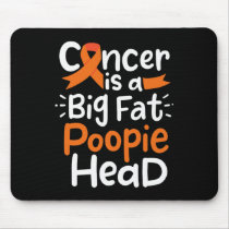 Blood Cancer Awareness Ribbon Leukemia Poopie Head Mouse Pad