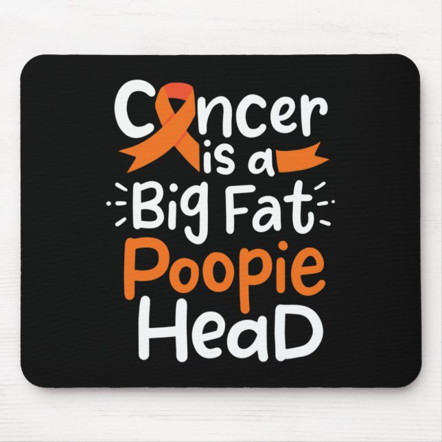 Blood Cancer Awareness Ribbon Leukemia Poopie Head Mouse Pad (Front)
