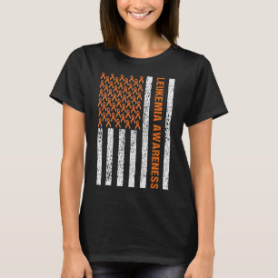 Blood Cancer Awareness Ribbon Orange Leukemia Amer T-Shirt