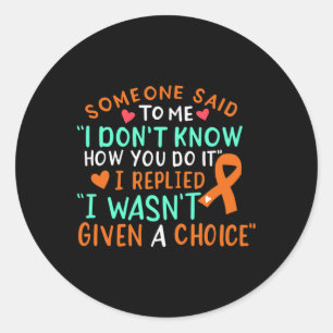 Blood Cancer Awareness Ribbon Orange Leukemia Figh Classic Round Sticker