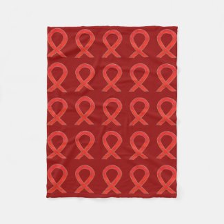 Blood Cancer Awareness Ribbon Soft Fleece Blankets