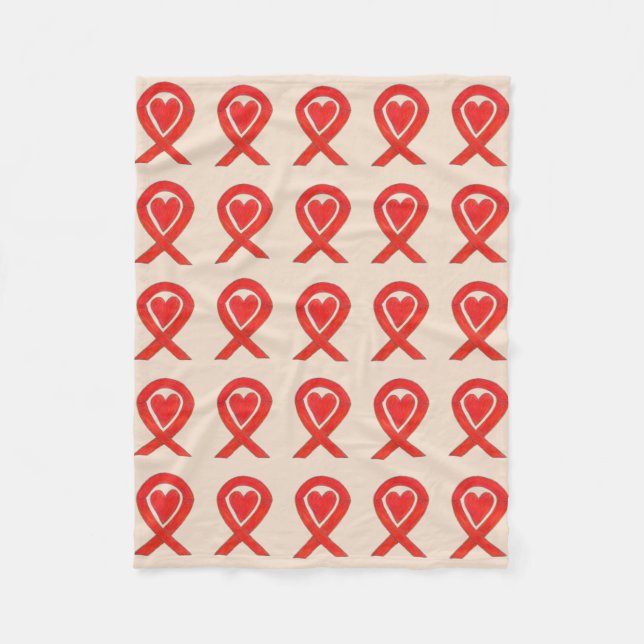 Blood Cancer Awareness Ribbon Soft Fleece Blankets (Front)
