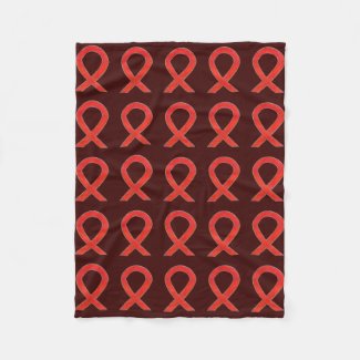 Blood Cancer Awareness Ribbon Soft Fleece Blankets