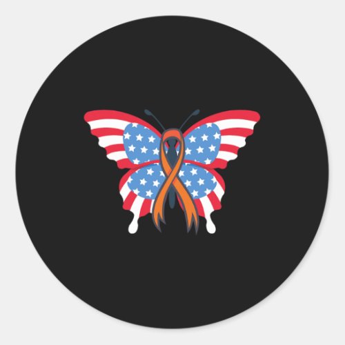 Blood Cancer Awareness Ribbon Survivor America Fla Classic Round Sticker