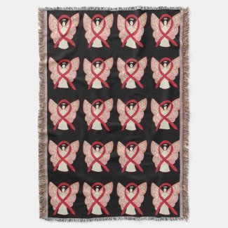 Blood Cancer Awareness Ribbon Throw Blankets