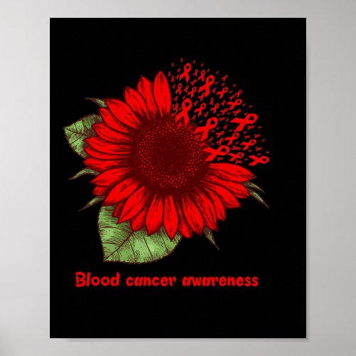 Blood Cancer Awareness Sunflower Gift Warrior Surv Poster