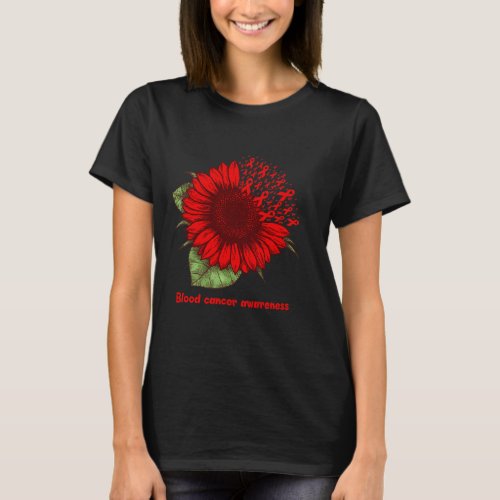 Blood Cancer Awareness Sunflower Gift Warrior Surv T_Shirt