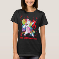 Blood Cancer Awareness unicorn dabbing T-Shirt