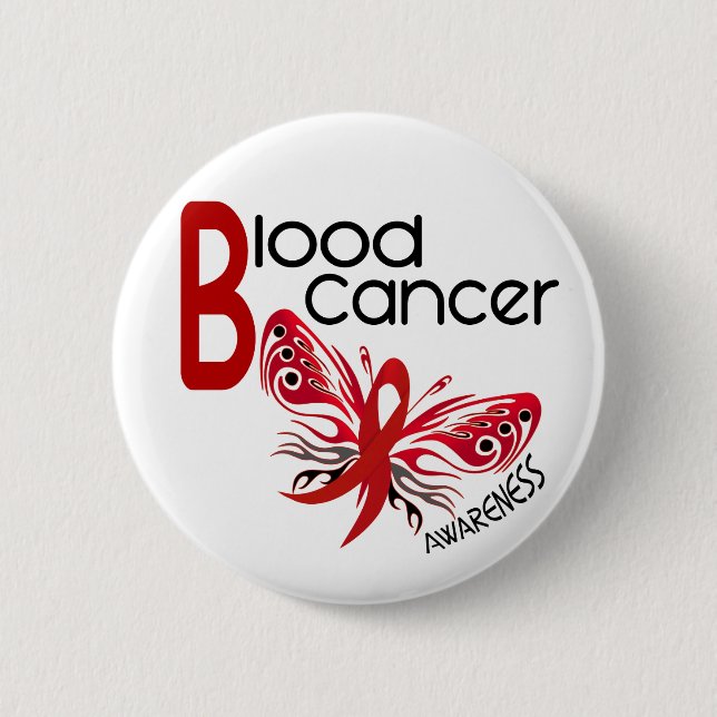 Blood Cancer BUTTERFLY 3.1 Pinback Button (Front)