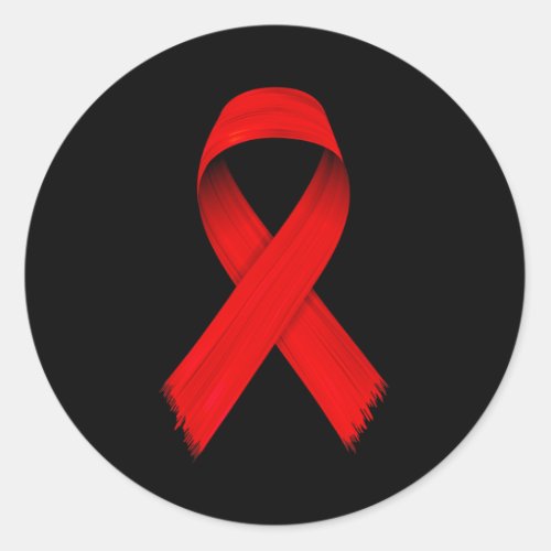 Blood Cancer HIVAIDS Awareness Red Ribbon Week Awa Classic Round Sticker