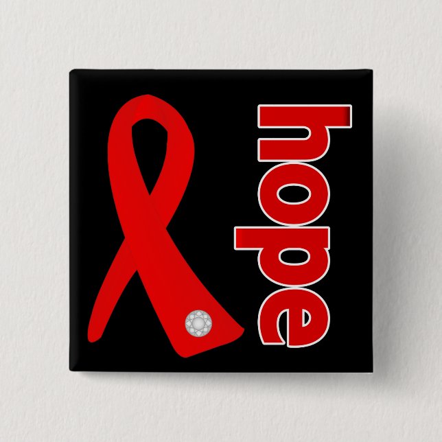 Blood Cancer Hope Ribbon Pinback Button (Front)